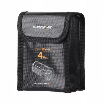 SUNNYLIFE Ohňovzdorné puzdro na batérie pre DJI Mavic 4 Pro, pre 2 batérie, čierne