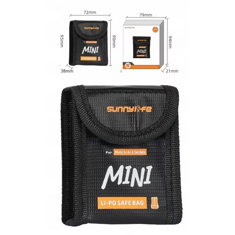 SUNNYLIFE Ohňovzdorné bezpečnostné puzdro na batérie pre DJI Mini 5/4/3 Pro/3, Lito 1, Lito X1 - 1x batéria