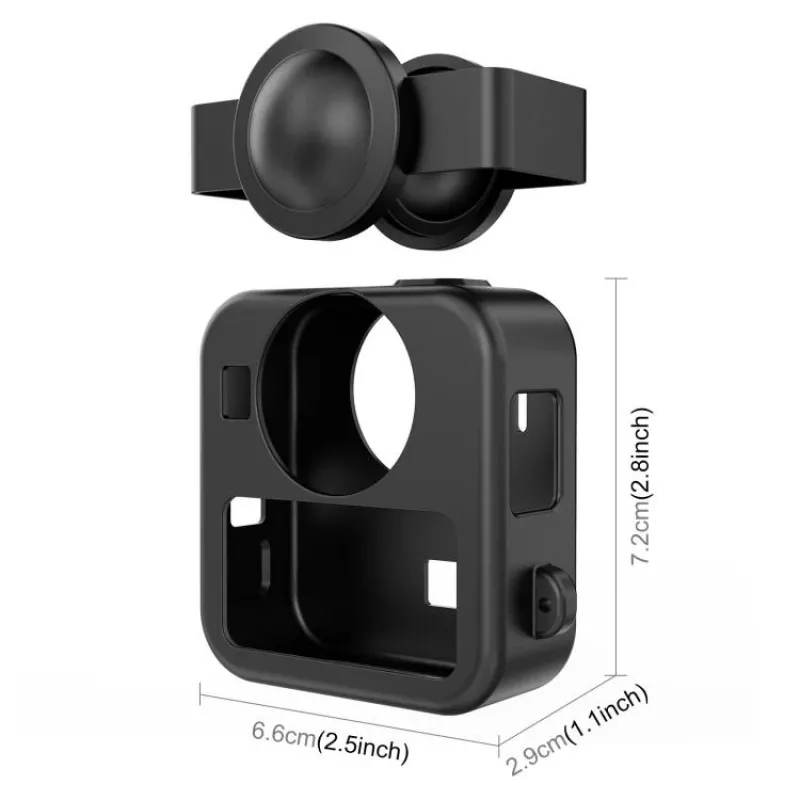PULUZ 3-in-1 Sada ochranné puzdro, krytka objektívu, rukoväť pre GoPro Max 2 - čierna