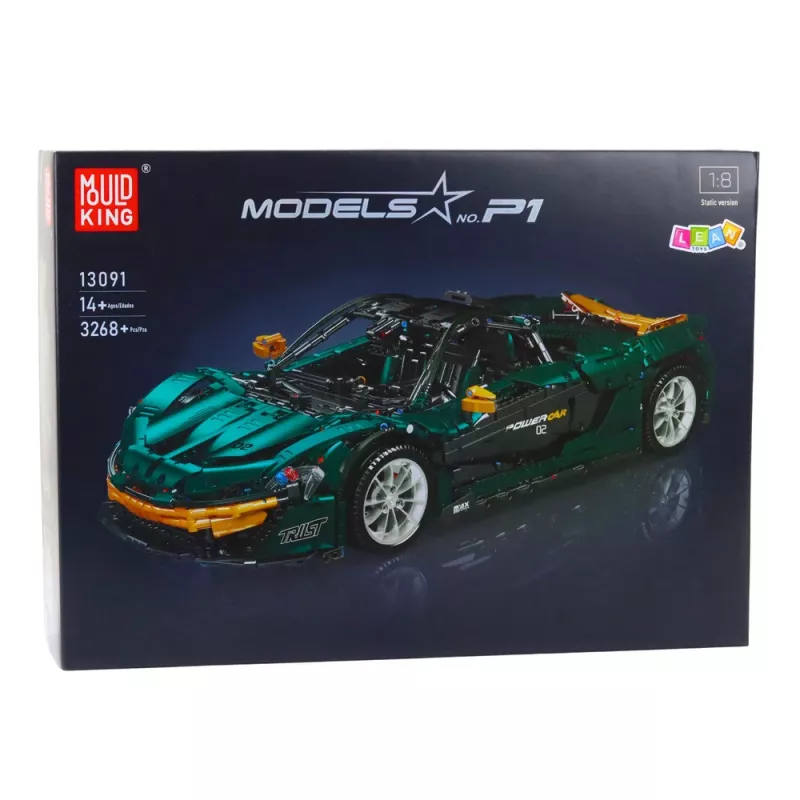 LEAN TOYS Stavebnica športové auto zelená 1:8 P1 3268 ks
