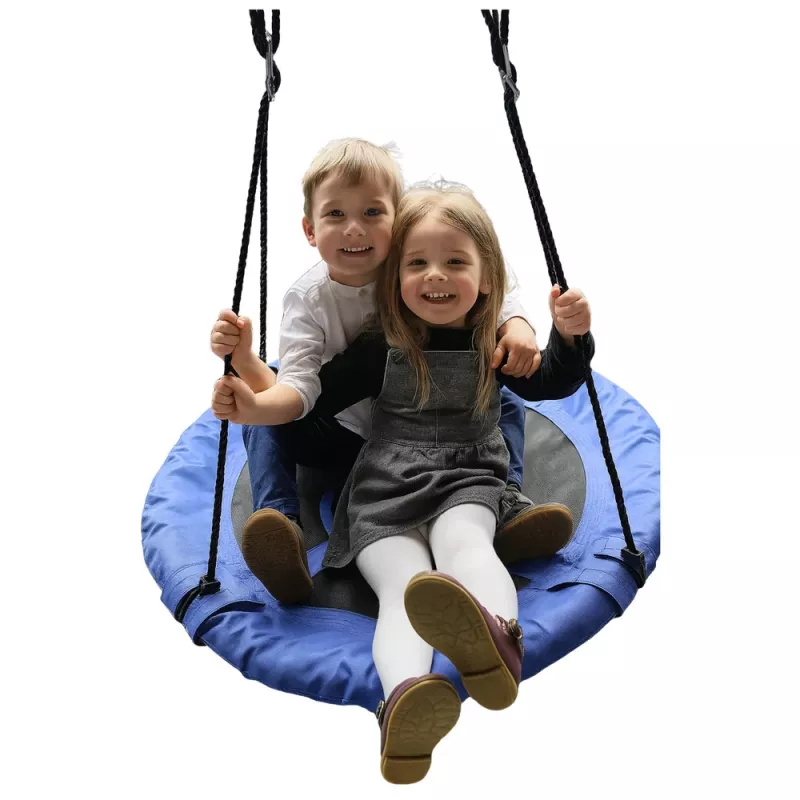 LEAN SPORT Záhradná hojdačka bocianie hniezdo pre deti modrá 80 cm