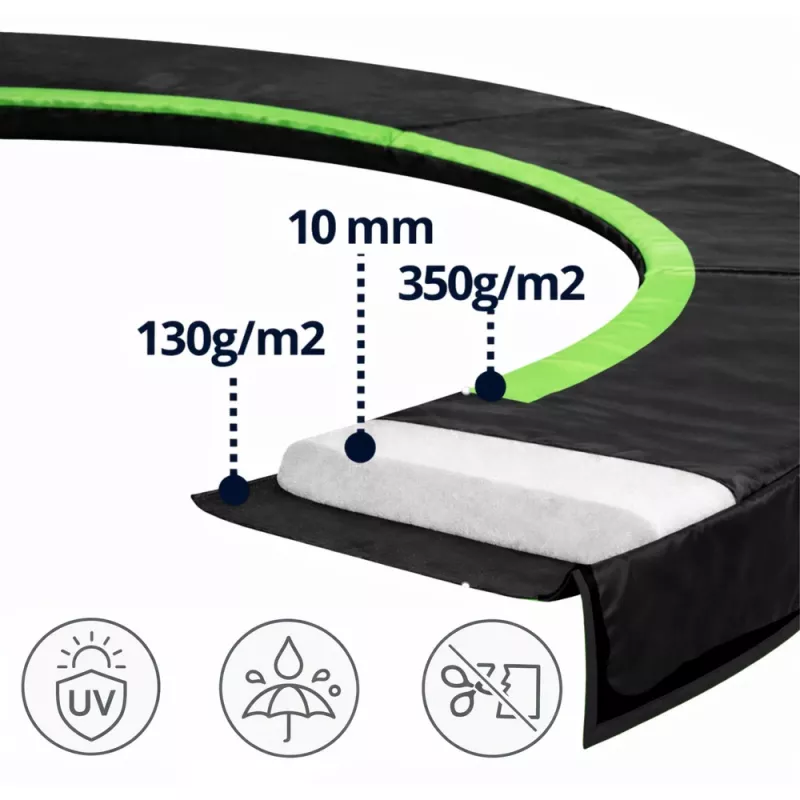 Lean pružinová ochrana pre trampolín čierna 305-312 cm 10 ft