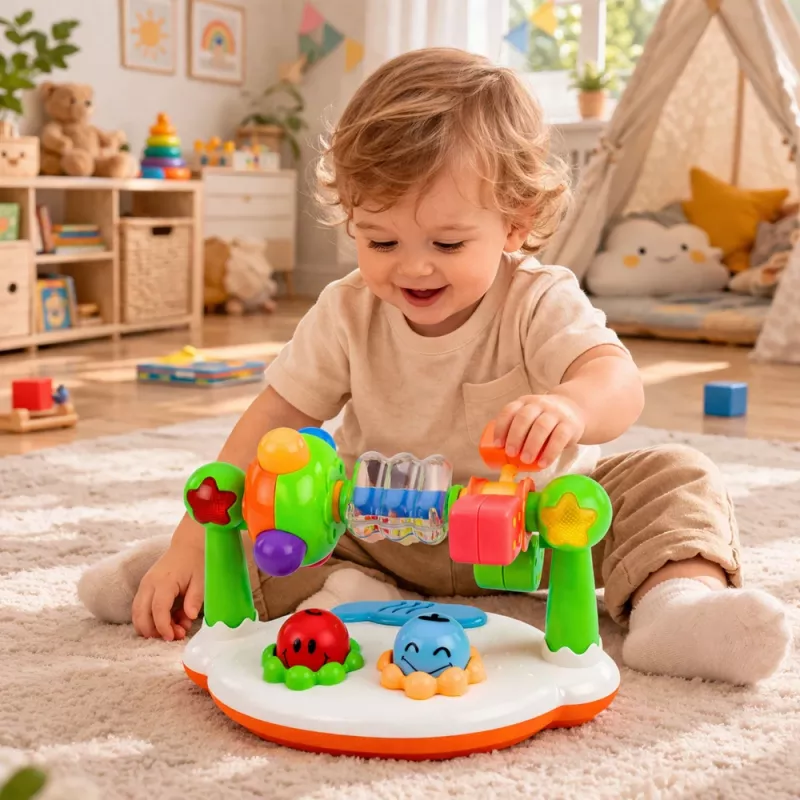 LEAN TOYS interaktívna hudobná hračka pre batoľatá hrkálka svetlá zvuky