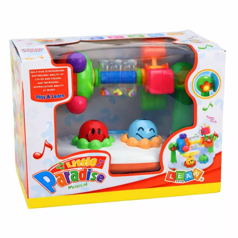 LEAN TOYS interaktívna hudobná hračka pre batoľatá hrkálka svetlá zvuky