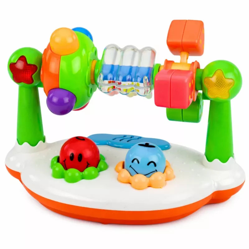 LEAN TOYS interaktívna hudobná hračka pre batoľatá hrkálka svetlá zvuky