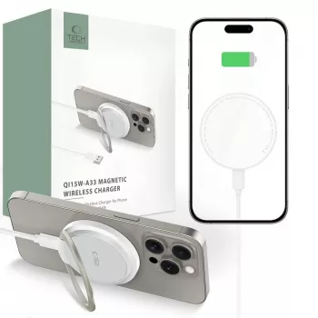 Tech-Protect QI15W-A33 MagSafe bezdrôtová nabíjačka 15W biela