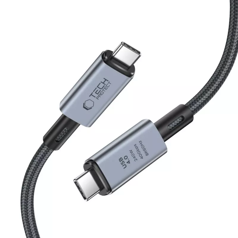 TECH-PROTECT ULTRABOOST MAX USB 4.0 8K 40Gbps Type-C kábel PD240W 200cm sivý