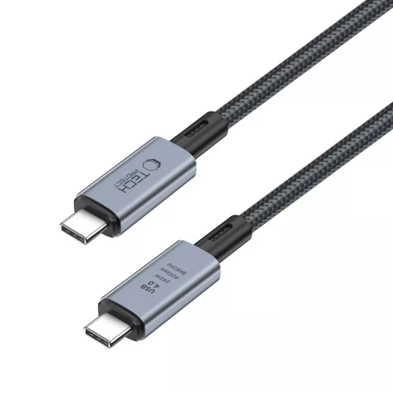 TECH-PROTECT ULTRABOOST MAX USB 4.0 8K 40Gbps Type-C kábel PD240W 200cm sivý