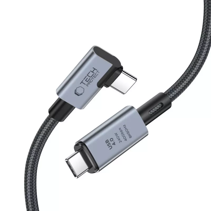 TECH-PROTECT ULTRABOOST MAX “L” USB 4.0 8K 40Gbps USB-C kábel PD 240W 150cm sivý