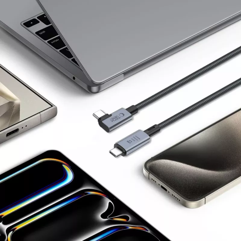 TECH-PROTECT ULTRABOOST MAX “L” USB 4.0 8K 40Gbps USB-C kábel PD 240W 150cm sivý