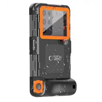 TECH-PROTECT IPX8 univerzálne vodotesné puzdro na potápanie čierna/oranžová