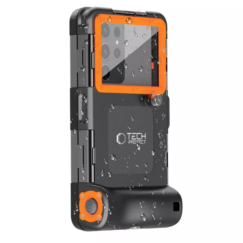 TECH-PROTECT IPX8 univerzálne vodotesné puzdro na potápanie čierna/oranžová