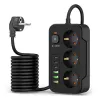 TECH-PROTECT PC3X6 predlžovacia zásuvka 3 USB & 3 Type-C & 3 zásuvky 200cm čierna