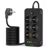 TECH-PROTECT PC6X6 predlžovacia zásuvka 3 USB & 3 Type-C & 6 zásuviek 200cm čierna