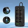 TECH-PROTECT PC6X6 predlžovacia zásuvka 3 USB & 3 Type-C & 6 zásuviek 200cm čierna