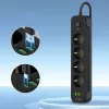 TECH-PROTECT PCL4X3 predlžovacia zásuvka dlhá 2 USB & 1 Type-C & 4 zásuvky 200cm čierna
