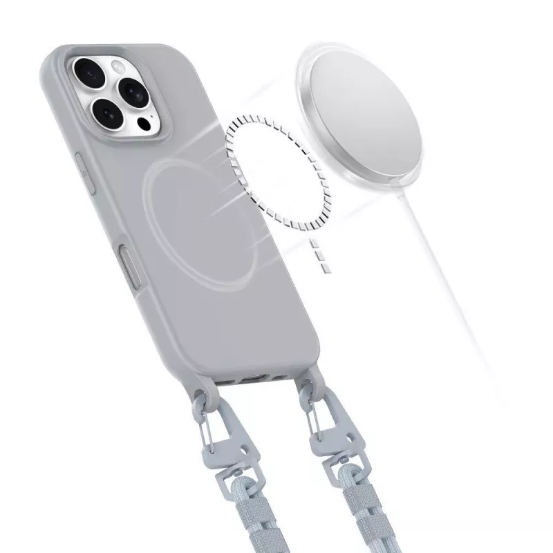 Tech-Protect Magnecklace MagSafe šnúrka na telefón pre iPhone 16 Pro Max sivá