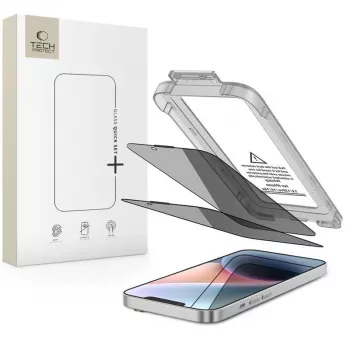 TECH-PROTECT Quick Set SPY+ Privacy tvrdené sklo ochranná fólia na displej balenie 2 ks pre iPhone 13 / 13 Pro / 14 / 16E / 17E