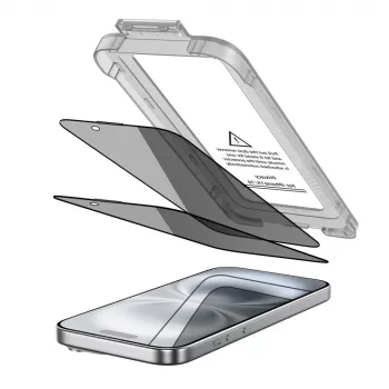 TECH-PROTECT QUICK SET SPY+ Privacy tvrdené sklo ochranná fólia na displej balenie 2 ks pre Apple iPhone 15 / iPhone 16