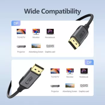 TECH-PROTECT ULTRABOOST DisplayPort na DisplayPort kábel 1.4 4K 60Hz 200cm čierny
