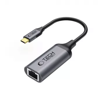 TECH-PROTECT ULTRABOOST adaptér USB-C na Ethernet RJ45 1000 Mbps čierny