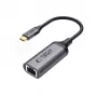 TECH-PROTECT ULTRABOOST adaptér USB-C na Ethernet RJ45 1000 Mbps čierny