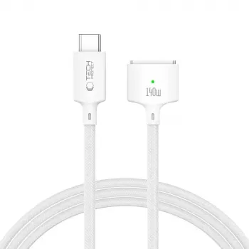 TECH-PROTECT MMC01 UltraBoost Magnetic MacBook kábel USB-C na MagSafe 3 140W 200cm biely