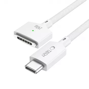TECH-PROTECT MMC01 UltraBoost Magnetic MacBook kábel USB-C na MagSafe 3 140W 200cm biely
