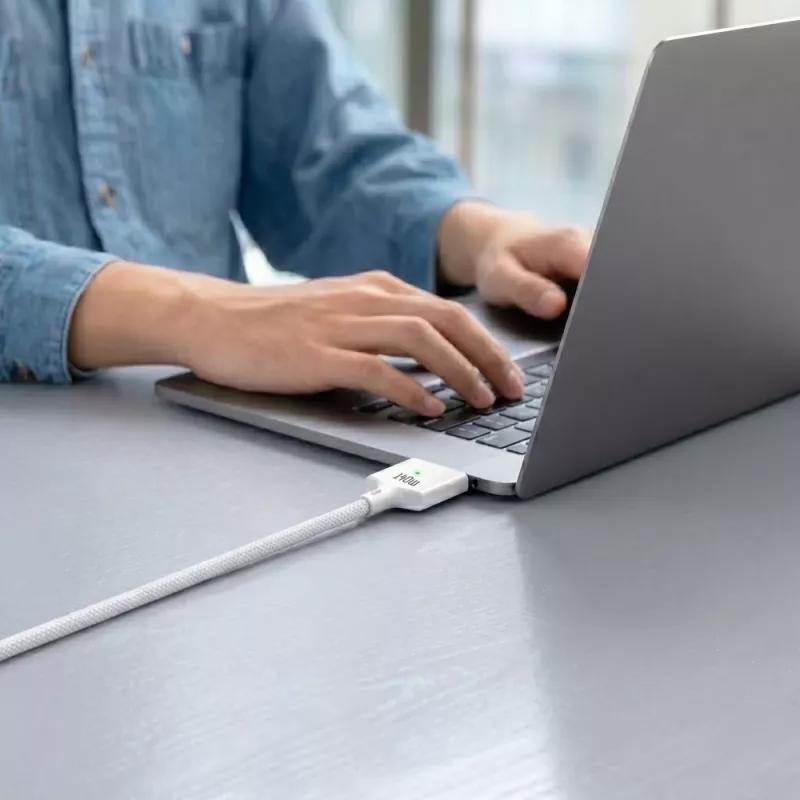 TECH-PROTECT MMC01 UltraBoost Magnetic MacBook kábel USB-C na MagSafe 3 140W 200cm biely