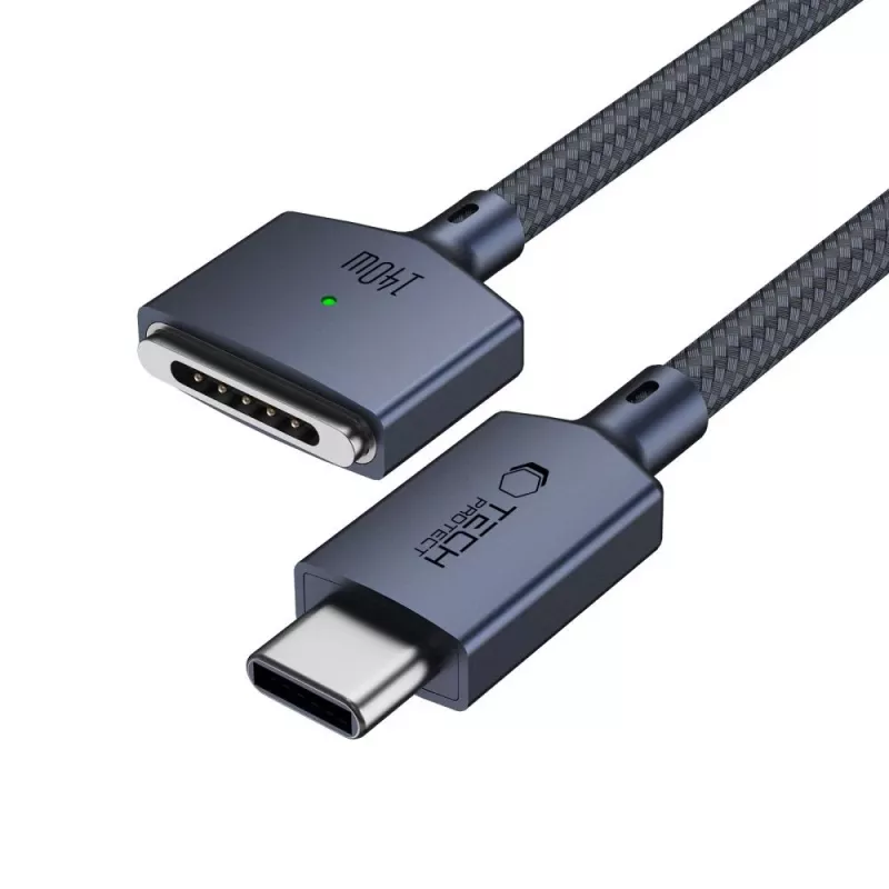 TECH-PROTECT MMC01 ULTRABOOST magnetický MacBook kábel USB-C na MagSafe 3 140W 2m polnočná modrý