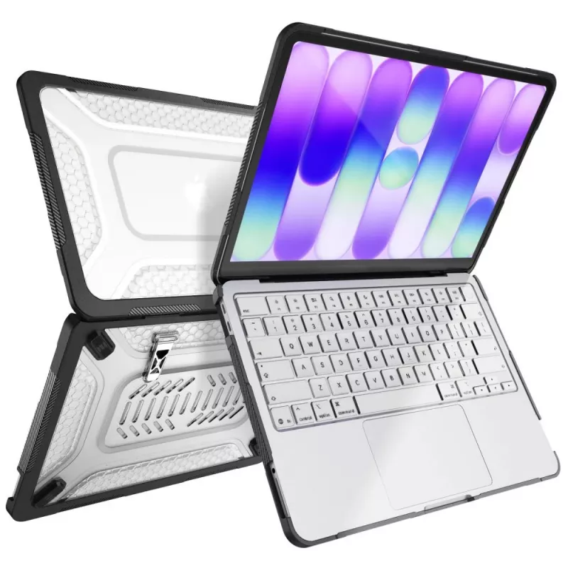 Tech-Protect Kevlar Pro MacBook Neo 13 2026 matné čierne/priehľadné ochranné puzdro na notebook