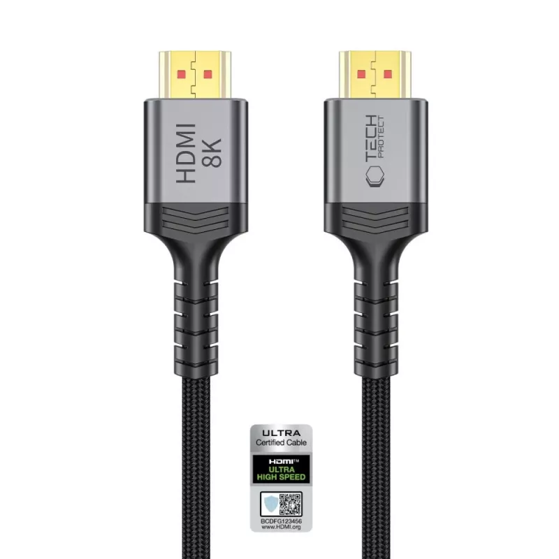 TECH-PROTECT ULTRABOOST KÁBEL HDMI 2.1 4K 120HZ / 8K 60HZ 200CM ČIERNY