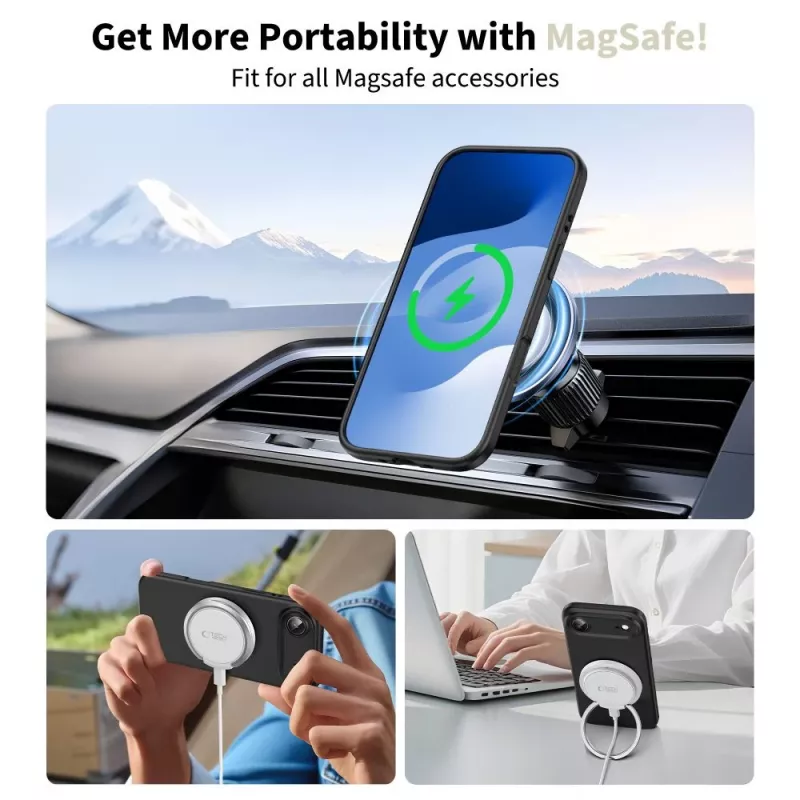 Tech-Protect Silicone MagSafe puzdro pre Apple iPhone 17 Air - čierna