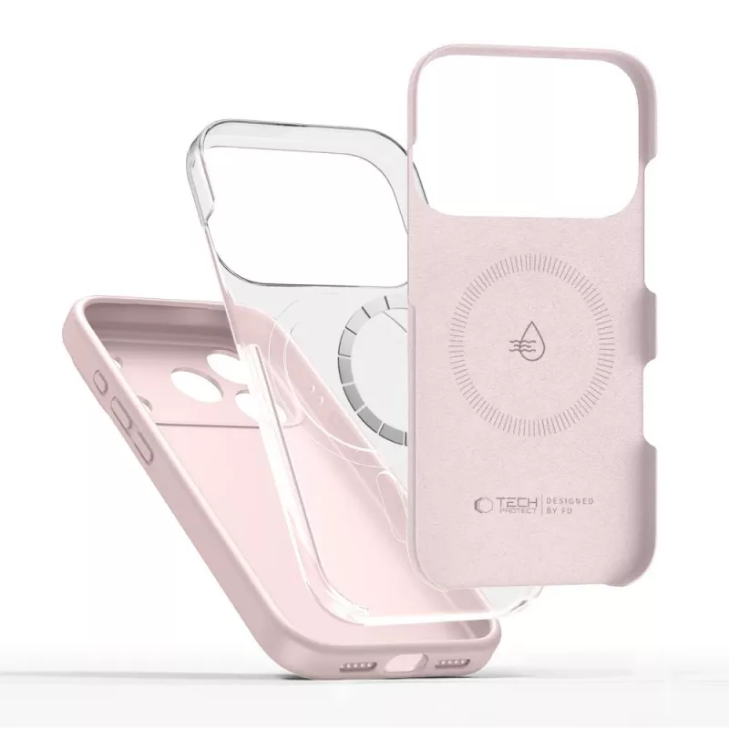 Tech-Protect Silicone MagSafe puzdro pre Apple iPhone 17 Pro Max, Pink Pearl