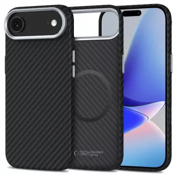 Tech-Protect Ion Carbon MagSafe puzdro pre iPhone 17 Air, čierna/strieborná
