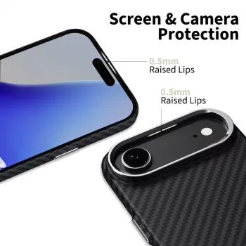 Tech-Protect Ion Carbon MagSafe puzdro pre iPhone 17 Air, čierna/strieborná