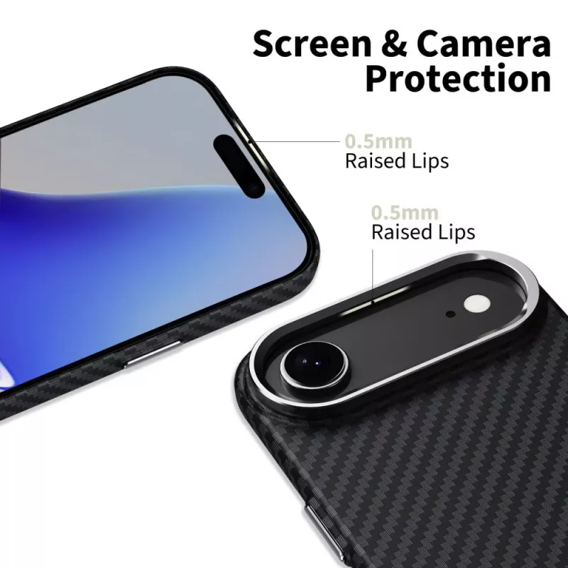 Tech-Protect Ion Carbon MagSafe puzdro pre iPhone 17 Air, čierna/strieborná