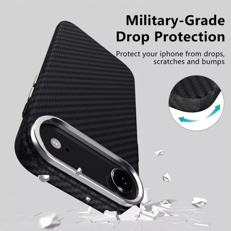 Tech-Protect Ion Carbon MagSafe puzdro pre iPhone 17 Air, čierna/strieborná