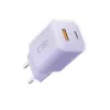 TECH-PROTECT NCM33 2-portová sieťová nabíjačka PD 33W / QC3.0 Baby Purple