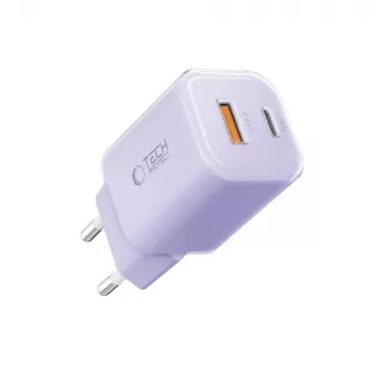 TECH-PROTECT NCM33 2-portová sieťová nabíjačka PD 33W / QC3.0 Baby Purple
