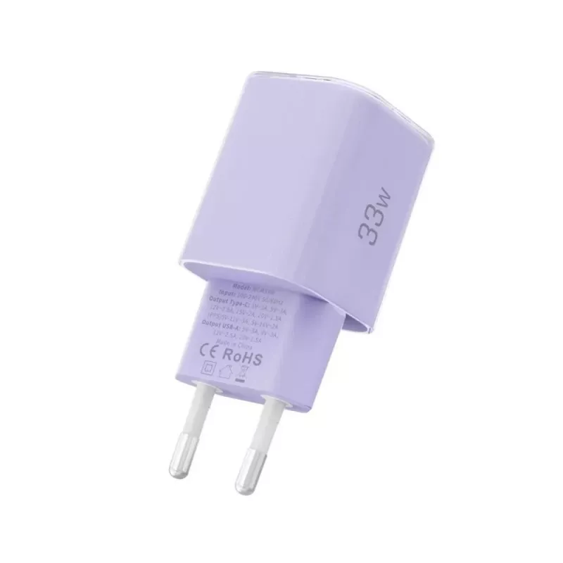 TECH-PROTECT NCM33 2-portová sieťová nabíjačka PD 33W / QC3.0 Baby Purple
