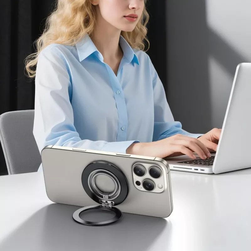 TECH-PROTECT MMR600 magnetický MagSafe prsteň na telefón saténová čierna