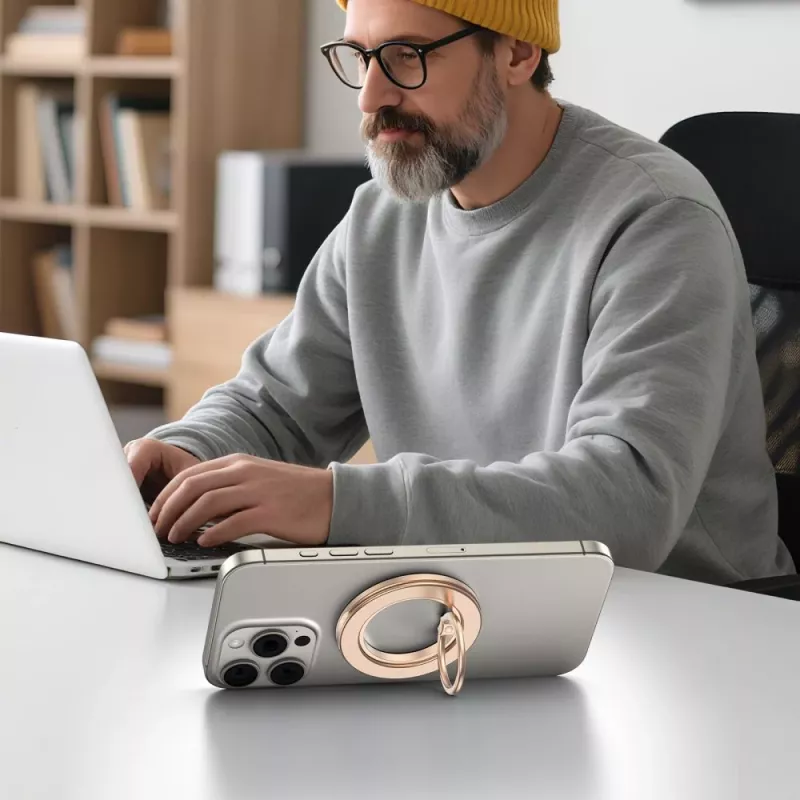 TECH-PROTECT MMR600 magnetický MagSafe prsteň na telefón saténové zlato