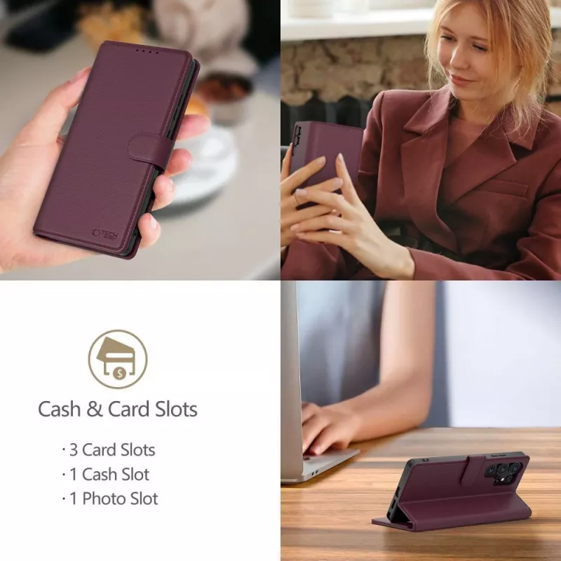 Tech-Protect puzdro s peňaženkou pre Samsung Galaxy A17 4G / 5G, morušová