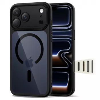 TECH-PROTECT MagPeak MagSafe Hybrid zadný kryt pre Apple iPhone 17 Pro Max, čierna/transparentná