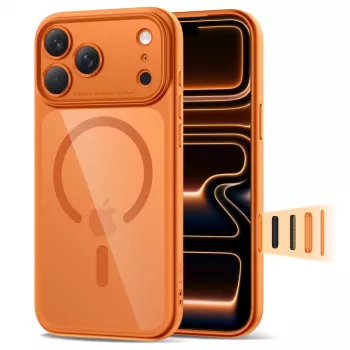 TECH-PROTECT MAGPEAK MAGSAFE CC IPHONE 17 PRO cosmic orange/priehľadný