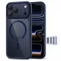 TECH-PROTECT MAGPEAK MagSafe Hybrid puzdro pre Apple iPhone 17 Pro, Deep Blue/Clear