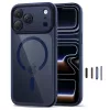 TECH-PROTECT MAGPEAK MagSafe Hybrid puzdro pre Apple iPhone 17 Pro, Deep Blue/Clear