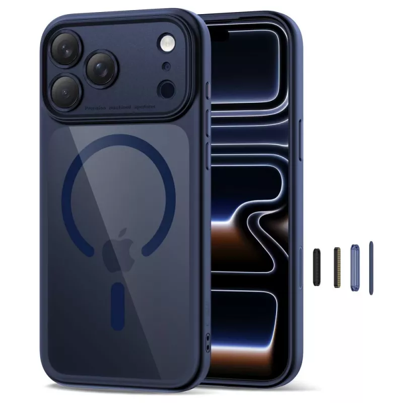 TECH-PROTECT MAGPEAK MAGSAFE CC IPHONE 17 PRO MAX deep blue/priehľadný