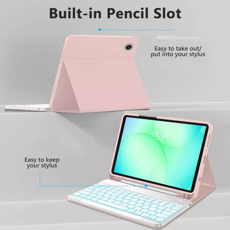 TECH-PROTECT SC Pen + Keyboard pre Samsung Galaxy Tab A9 / A11 8.7 X110 / X115 / X133 / X135, Pink
